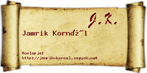 Jamrik Kornél névjegykártya