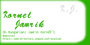 kornel jamrik business card